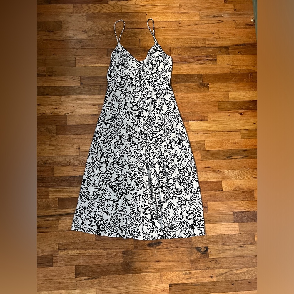 Zara Button Down Dress, Medium, B&W, NWOT